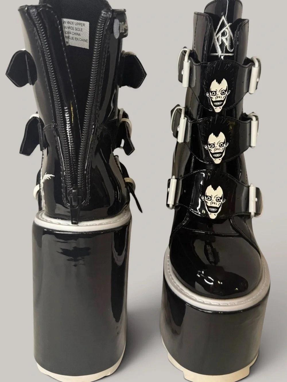 YRU x Death Note Ryuk Dune Lo Platform Boots Size 6 Goth Anime Rare